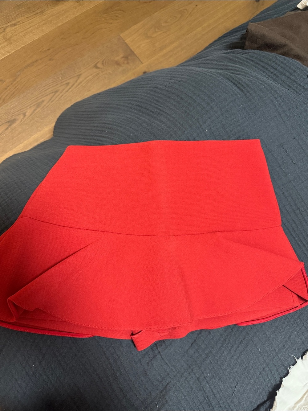 RED Valentino Vibrant Red Mini Skirt with Back Zip